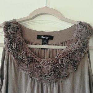 Style & Co. Petite Flowar-Collared Sleeveless Top